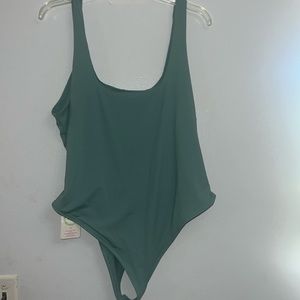 Bodysuit Second-skin Feel Square Neck Sleeveless Backless Thong Tank Top Bodysui